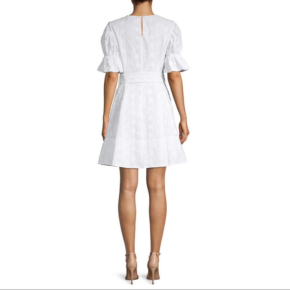 NWT Saloni White All-over Embroidered Ciara Dress - Picture 6 of 16
